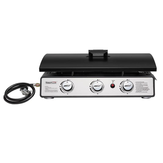 Royal Gourmet PD1301S Portable 24-Inch 3-Burner Table Top Gas Grill Griddle with Cover 25 500 BTUs Outdoor Cooking Camping or Tailgating Black